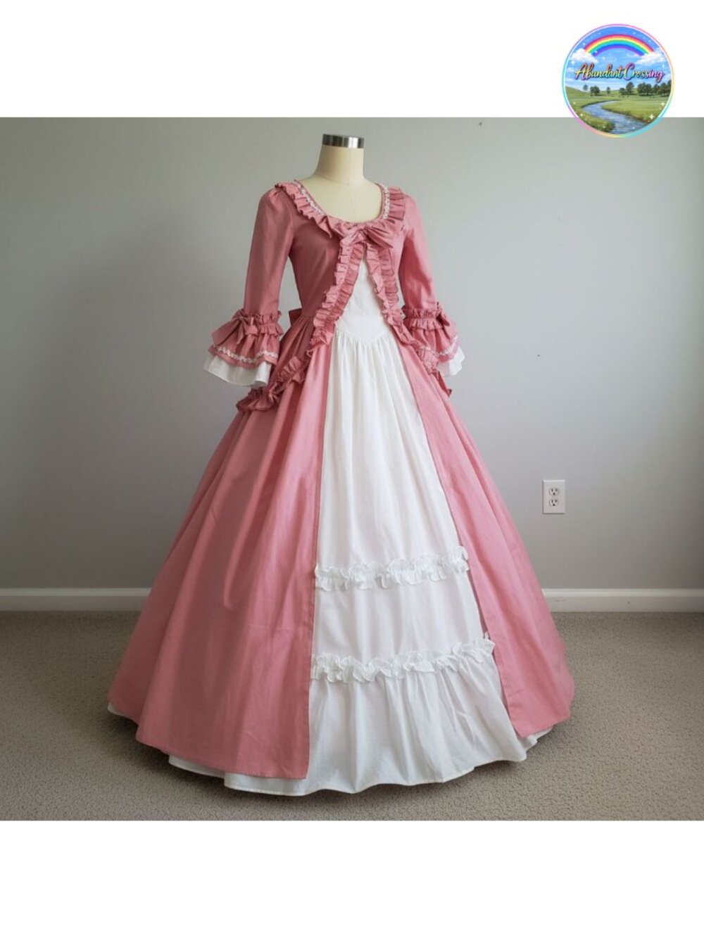 Victorian Rococo Maiden Costume Dress Cotton